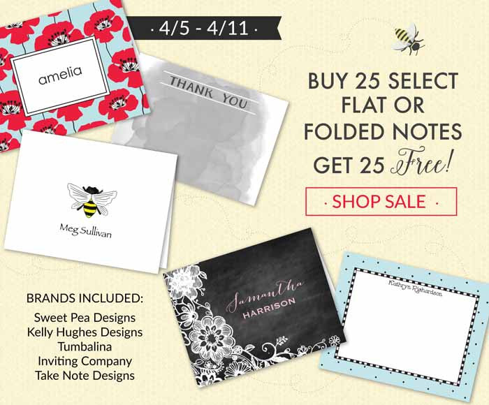 Flat and Folded Note Sale - 2 for 1!