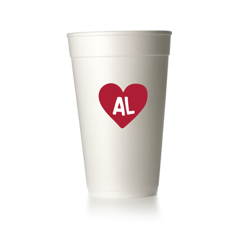 Alabama Heart party cups for Alabama tailgates