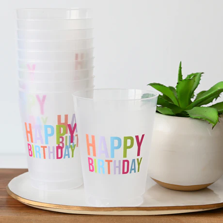 Happy Birthday Multicolor party cups for Birthday parties