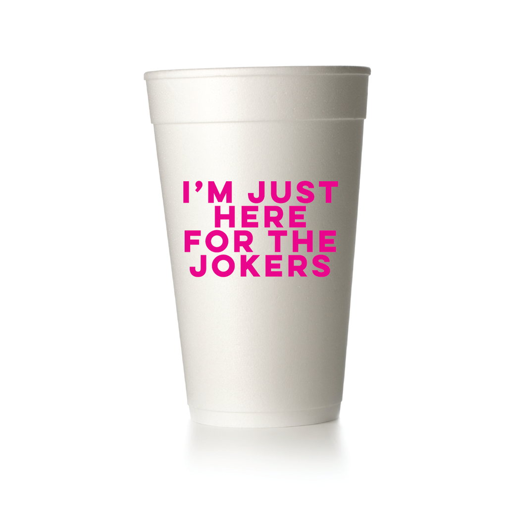 Just Here for the Jokers party cups for Mahjong parties