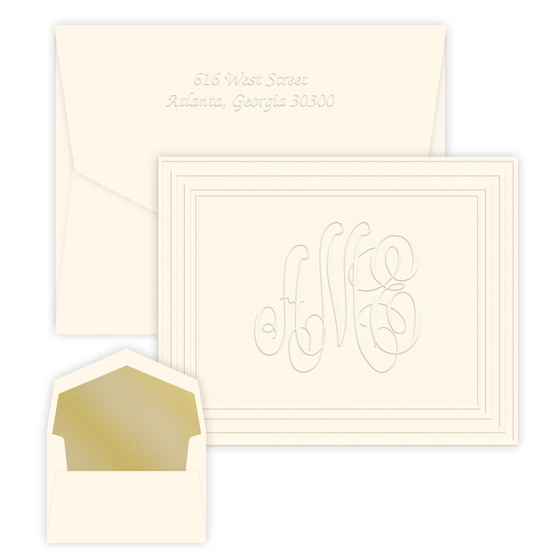 Embossed Bank Note Classic Frame Monogram Note - Embossed – MADdesign